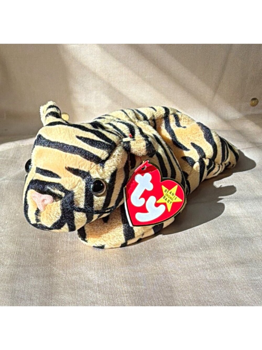Ty Beanie Baby Stripes Tiger Beanbag Plush Stuffed Animal 1995 Retired w/ Tags